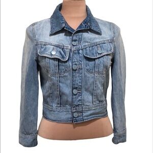 Wilfred Jean Jacket Size Small Blue Denim Cropped Fitted